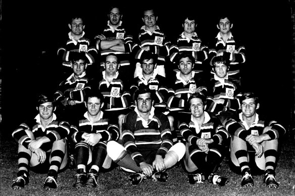 The 1969 Eastern Suburbs team, captained by Peter Crittle and also featuring Paul and Chris Dawson.