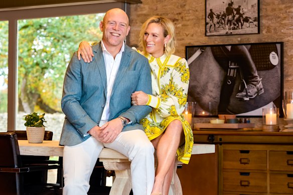 Zara Tindall and Mike Tindall at home in Gloucestershire.