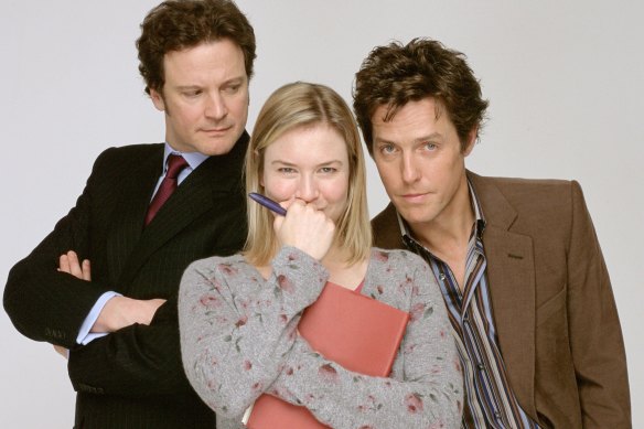 Colin Firth, Renee Zellweger and Hugh Grant in the second film, Bridget Jones: The Edge of Reason.