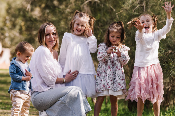 Carmen Waters with her four children: Tyga, Ziggy, Meera and Lotus.