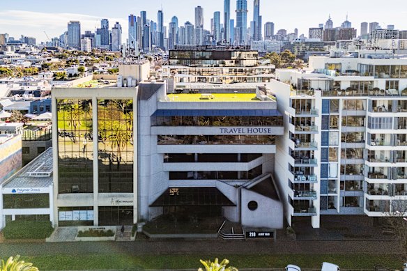 Travel House, at 210 Albert Road, overlooks the grand prix circuit at Albert Park.