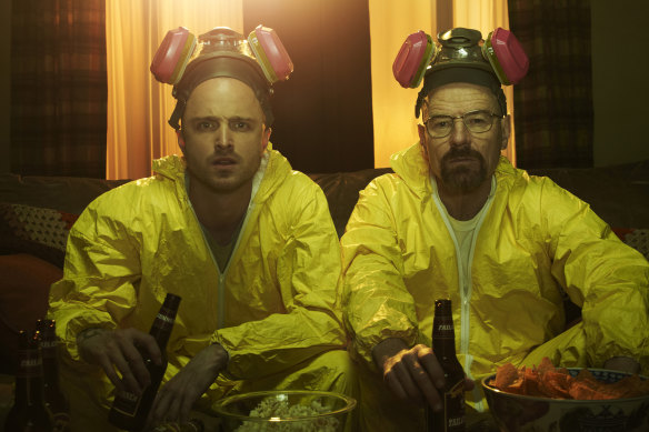 A (fictional) narcissist? The character of former chemistry teacher Walter White (right) turns to making illicit drugs in the TV series Breaking Bad. 