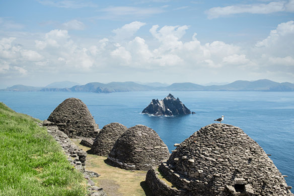 The Skellig Michael huts doubled as Luke Skywalker’s refuge in Star Wars: The Last Jedi.