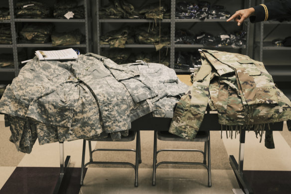 Uniforms for the JROTC program at South Atlanta High School in Atlanta