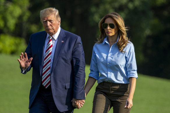 Donald Trump with first lady Melania Trump at the White House in 2019.