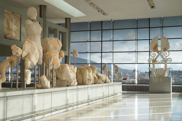 Inside the New Acropolis Museum in Athens.