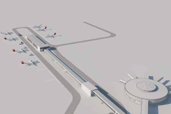 The expansion was planned for the northern end of the domestic terminal, off one of the Qantas fingers.