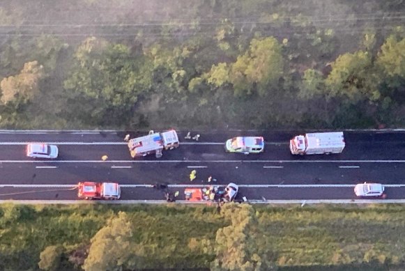 A man has died after a crash at Stony Creek. Pic: Ben Mihan, Australian Traffic Network 