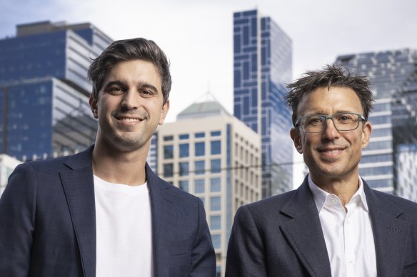Afterpay’s Nick Molnar and Anthony Eisen in Sydney. 
