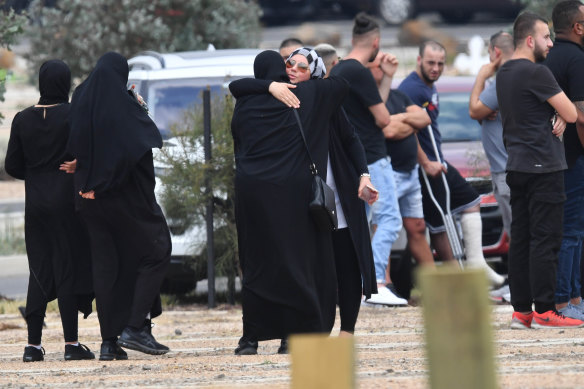 Scenes at the cemetery.