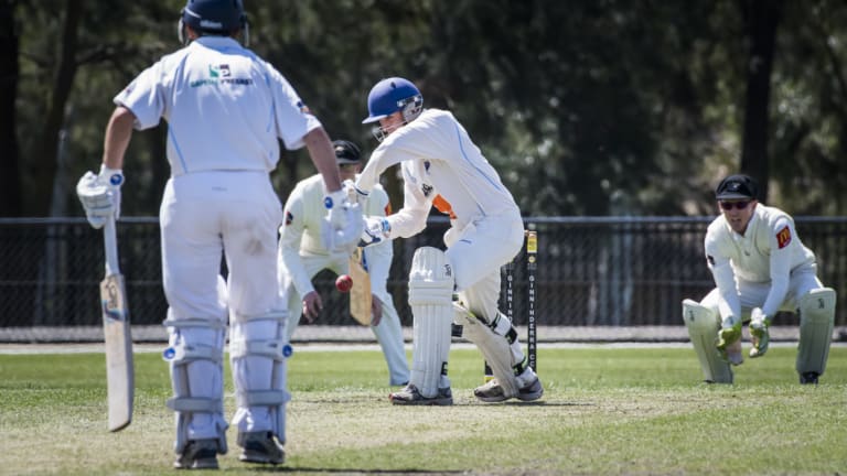 Queanbeyan batsman Mark Solway at Kippax Oval on Saturday. 