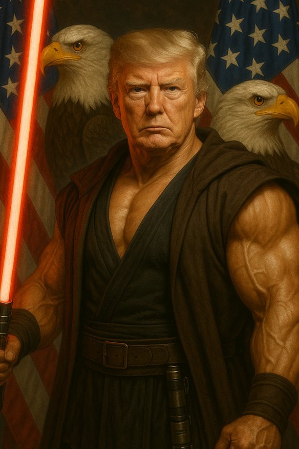 The White House posted an AI-generated image of Trump as a muscular Jedi in May, and referred to “Radical Left Lunatics who are fighting so hard to bring Sith Lords, Murderers, Drug Lords, Dangerous Prisoners & well known MS-13 Gang Members back into our Galaxy”.