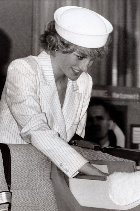 Princess Diana at the Royal Children's Hospital in Melbourne.