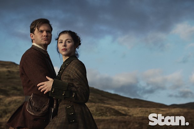 Outlander: Blood Of My Blood season 2 promotional image. Henry Beauchamp. Hermione Corfield as Julia Beauchamp.