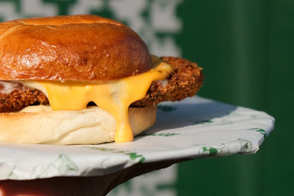 The Yagoona chicken and cheese burger. 