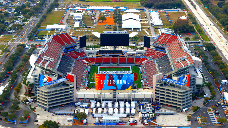 Super Bowl LV Raymond James Stadium technology lights way forward
