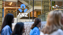 An ANZ logo on one of the bank's offices in Sydney.