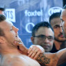 Mundine and Horn clash at fiery weigh-in