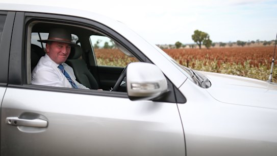 Barnaby Joyce in his Toyota Landcruiser. The vehicle is the single most popular choice among Australian politicians,