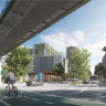 An artist’s impression of how the area around the SRL’s Clayton station might look.