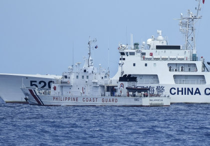 There was a near collision at Second Thomas Shoal last month when a Chinese Coast Guard ship blocked a Philippine Coast Guard vessel.