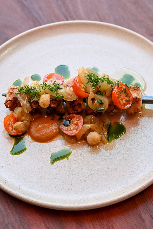 Octopus skewer.