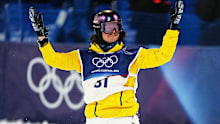 Valentino Guseli after his run. 