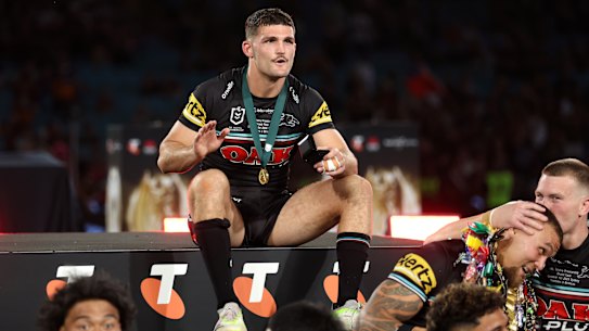 Cleary in celebration mode.