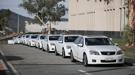 The Comcar fleet of Holden Caprice sedans will be replaced with Toyotas and BMWs. 