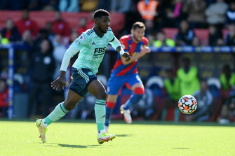 Kelechi Iheanacho in action for Leicester City against Crystal Palace.