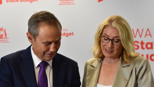 WA Treasurer Rita Saffioti and Premier Roger Cook delivering the 2025-26 budget. 