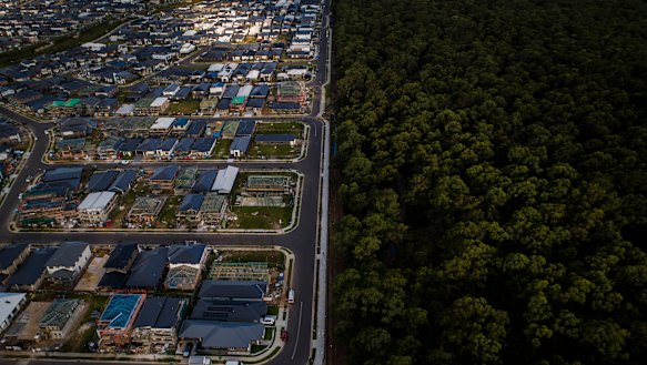 A housing development at Marsden Park, 49 kilometres north-west of Sydney, and in the Blacktown local governent area.