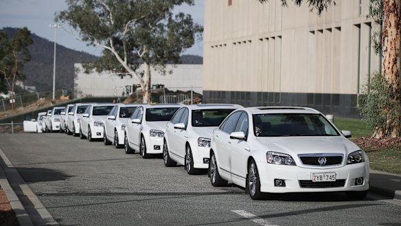 The Comcar fleet of Holden Caprice sedans will be replaced with Toyotas and BMWs. 