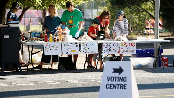 Election day in Australia is accompanied by cake stalls and sausage sizzles to raise funds for schools and other community groups.