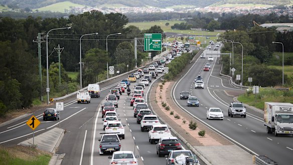 Building up: Traffic on the M1. 