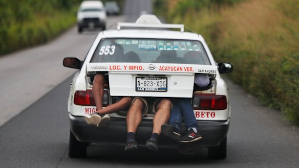 Taxi ride to the US border.