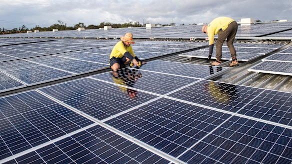 Only 10-15 per cent of  Queensland's grid power comes from renewables at present. 