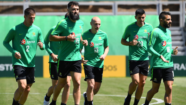Determined: Morale remains good inside the Socceroos camp, captain Mile Jedinak says.