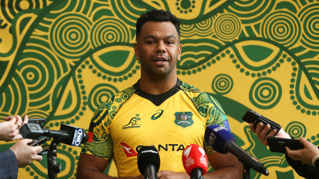 Representative: Kurtley Beale speaks on Wednesday about his pride in the Indigenous jersey.