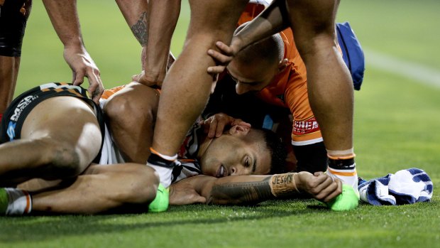 Wests Tigers player Michael Chee-Kam was knocked in a game against the Newcastle Knights on July 26.