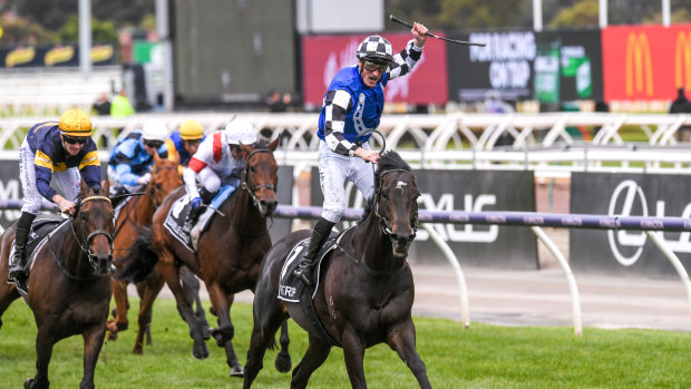 Gold Trip ridden by Mark Zahra takes out the 2022 Melbourne Cup.
