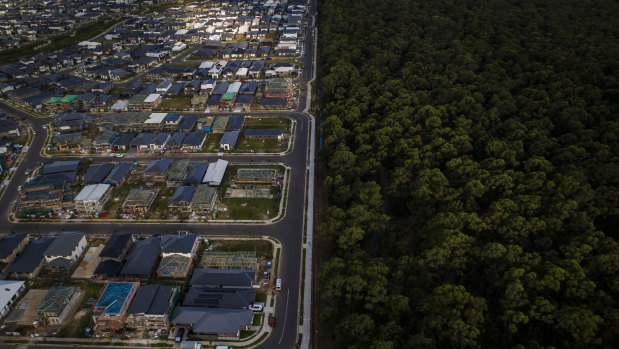 A housing development at Marsden Park, 49 kilometres north-west of Sydney, and in the Blacktown local governent area.