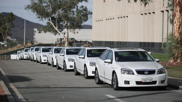 The Comcar fleet of Holden Caprice sedans will be replaced with Toyotas and BMWs. 
