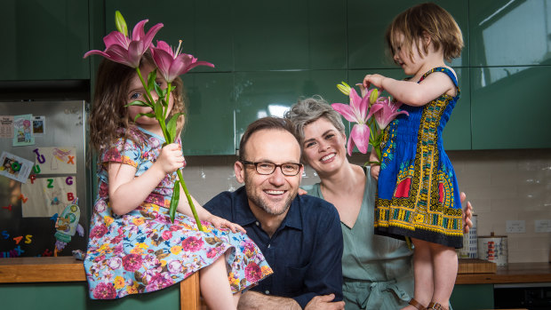 Mr Bandt and Ms Perkins live in Melbourne with their two daughters, Wren, 4 and Elke, 3. 