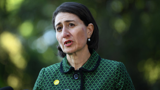 NSW Premier Gladys Berejiklian wearing one of her many Anna Thomas jackets.