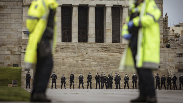 A large police presence was out early on Saturday morning.