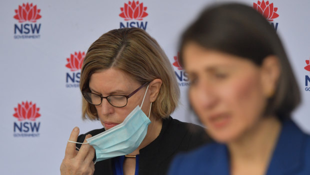 Premier Gladys Berejiklian and Dr Kerry Chant brief the media on Friday about the latest cases in Sydney. 