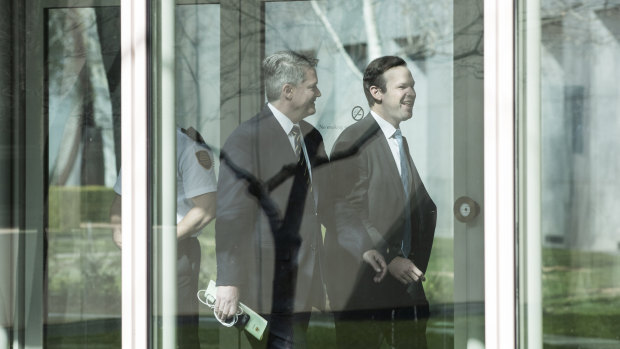 Senator Mathias Cormann and Senator Matt Canavan.