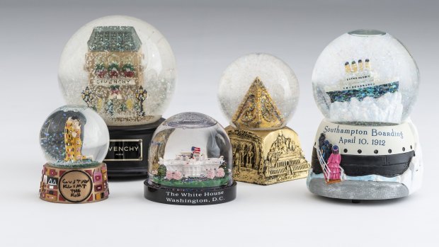 Just a small selection from Sally Hopman's wonderful snow dome collection. She owns more than 700.