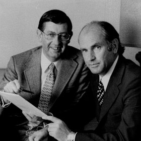 Peter Clemenger (left) and his brother John, were joint managing directors of John Clemenger Pty. Ltd. by 1973. 